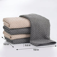Super Absorbent Microfibre Cloth and Dish Cloths, 3 Pack Fish Scale Cleaning Cloth, Lattice Pattern for Glassware and Kitchen Use