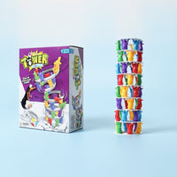 Colorful Balance Structure with Die Interactive Penguin Balance Structure Educational Penguin Stacking Game Portable for Children, Family, Party