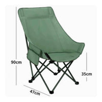 Camping Chair with Carry Bag Padded Folding Chair with Side Pocket Furniture High-Back Portable for Campers, Fishing, Picnics