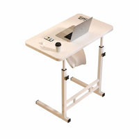 Mobile with Wheels Rolling C-Shaped Table Space-Saving Adjustable C-Shaped Side Desk Spacious Desktop Bedroom Furniture Rounded Corners for Apartment Dwellers, Telecommuting Workers, Students, Small Areas, Living Room, Home Office