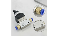 Aluminum Alloy Pneumatic Valve with Button Compact Push Button Valve Momentary 13mm Thread for Automation Projects