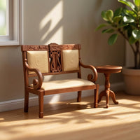 Dollhouse Bench with Cushions Carved Dollhouse Bench VintageStyle Miniature Settee for Collectors
