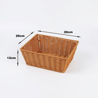 Woven Fruit Basket for Kitchen with Iron Frame, Rattan Style Storage for Pantry Organization, Rust Resistant Design for Households