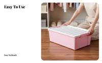 With casters Wheeled Underbed Container low-height Design Wheeled Latching Box Space-Saving Household Storage Easy reach Lid for Students, homeowners, Apartment Dwellers, Under Bed, Bedroom, Dorm Room, Closet