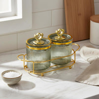 Easy to Clean Decorative Seasoning Jar Set Airtight Seal Clear Seasoning Jars with Tray Exquisite Design for Pantry Organization