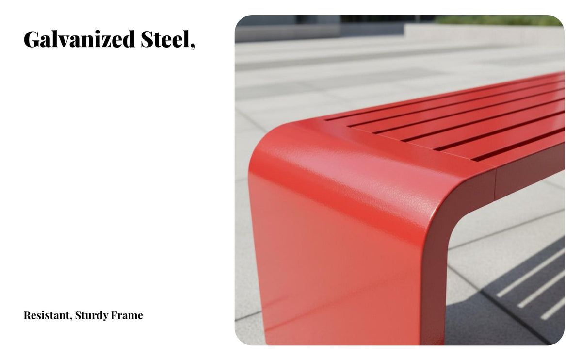 Colorful Slatted Bench Rustresistant Slatted Outdoor Bench Comfortable Support Bracing Garden Seating for Families, Property Managers