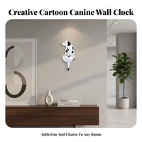 Swinging Tail Dog Clock Creative Design Puppy Pendulum Clock House Decoration DIY Non-Fading for Nursery