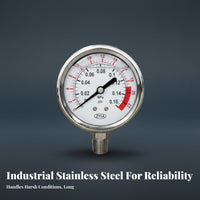Dampens Vibration Stainless Steel Pressure Gauge Stable Reading Shock Resistant Pressure Gauge Clear Display Two-Way Scale Manometer Heavy Duty Construction for Maintenance Professionals, Engineers, Mechanics, Hydraulic Systems, Air Compressors, HVAC