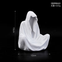 欧式幽灵巫师香薰蜡烛摆件烛台艺术复古小众创意稀奇古怪派对摆设 巫师蜡烛台-黑色扫银