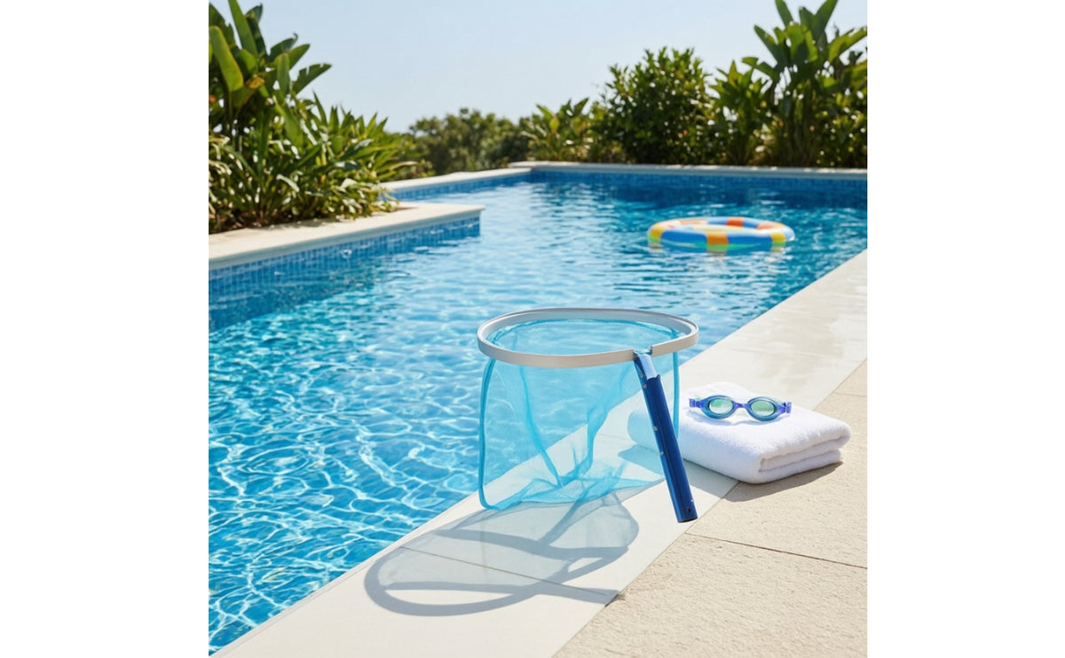 Aluminum Frame Pool Skimmer Net Fine-Mesh Pool Cleaning Net Heavy Duty Leaf Skimmer Deep
