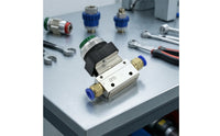 Pneumatic Valve with Push Button Compact Mechanical Pneumatic Valve Aluminum Alloy for Machinists, Machine Controls