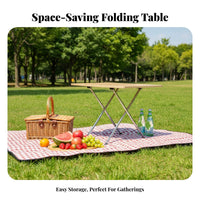 Foldable Design Square Collapsible Table Portable Household Furniture Easy Folding Space-Saving for Street Vendors, Event Organizers, Small Areas, Dining Room, Market Stall, Camping