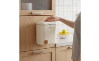 Wall Mounted Trash Can Hanging Trash Can Semi-Automatic Slide Cover Waste Bin for Washroom, Under Sink