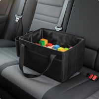 Kids Toy Vehicle Tote Multi-Functional Backseat Storage Bin Featuring Beverage Holders Foldable for Parents