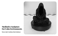 Meditation Theme 3D Printed LED Candlestick Creative Design Meditating Figure Candle Holder Gothic Design for Bedroom, Desktop, from Ice