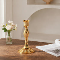 Elegant Metal Candle Holder Slender Tabletop Candle Holder Sturdy Candlestick with Round Base Long-Lasting for Wedding, Mantel
