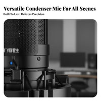 Condenser Audio Device Low Noise Audio Device Crystal Clear Sound Audio Equipment for Streamers, Audio Narration Artists, Live Broadcasting