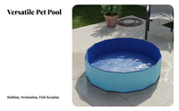 Sturdy PVC Material Foldable Dog Pool Easy Setup Collapsible Dog Bathtub With Drain Plug Foldable Pet Pool Multipurpose for Dogs, Pets, Kids, Outdoor, Indoor, Backyard, Patio