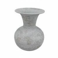 6 Pieces Elegant Design Vintage Metal Vase High Foot Flower Vase White Decorative Planter for Tabletop, Living Room, Entryway, Bedroom
