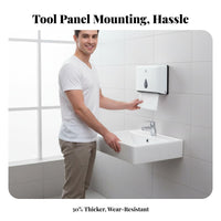 No-Drill Installation Wall-Mounted Paper Towel Dispenser Self Wall-Mounted Napkin Box Space-Saving Tissue Holder Waterproof for Facility Managers, Janitorial Personnel, Public Restroom, Restaurant, Kitchen, Under Cabinet