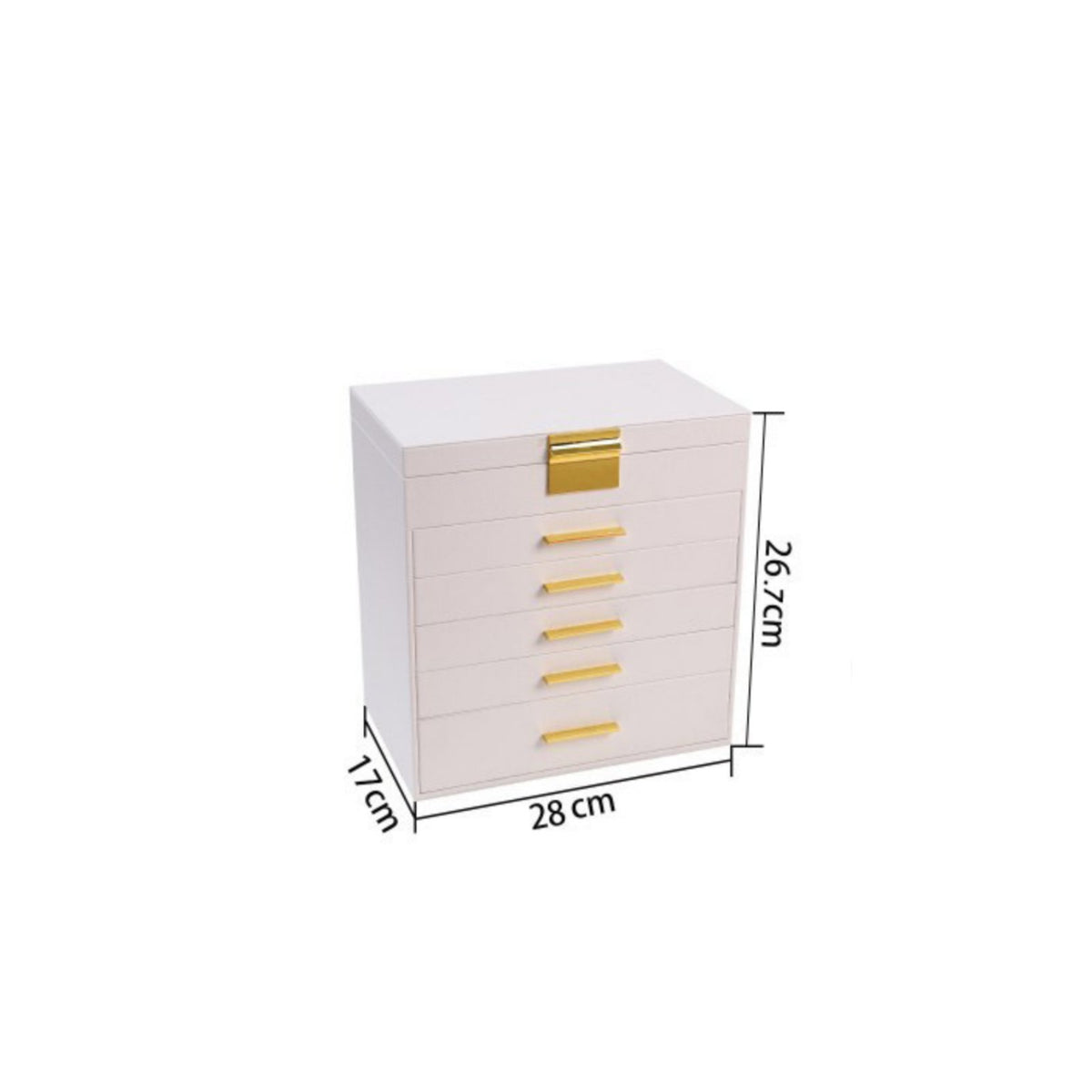 Soft Velvet Lining 6-Layer Jewelry Box Removable Dividers 6-Tier Jewelry Box Sturdy Construction Multi-Layer Accessory Holder Easy to Clean for Dresser