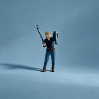 1:64 Scale Fishing Figure Collectible 1:64 Scale Fishing Figure Miniature Fisher Model Realistic Intricacy Tiny Fisherman