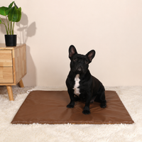 Breathable Dog Cooling Mat, Pet Cooling Mat for Hot Summer, Washable Milk Tea Brown Synthetic Fabric Mat, for Sofa, Car, Travel