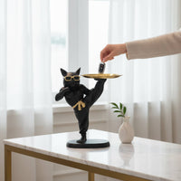 French Canine Statue Tray Multi-Functional Resin Dog Decorative Piece Desktop Organizer Modern Decor House Decoration Easy To
