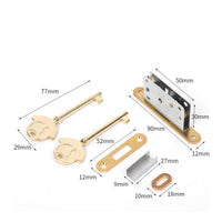 Piano Lock with Keys Brass-Colored Piano Lock Hardware Flush Mount Inset for Woodworkers, Pianos, Instrument Cases