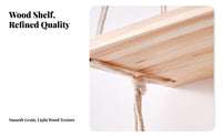 Handmade Macrame Hanging Shelf Natural Cotton Cord Bohemian Wall Shelf Decorative for Home Decorators, Adults, Living Room, Bedroom, Nursery