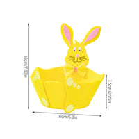 Cute Cartoon Design Felt Bunny Basket Collapsible Easter Bunny Candy Basket Foldable Kids Easter Tote Lightweight for Children
