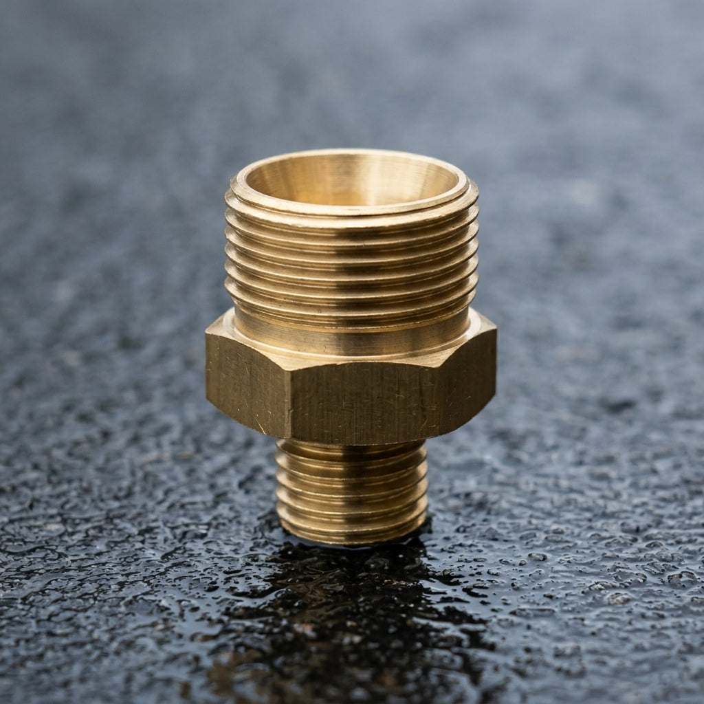 Hose Connector with M22 Male Thread for Pressure Washer Adapter, Brass Fitting with Measurement Markings, 4000 PSI Car Cleaning Equipment, 1 Pack