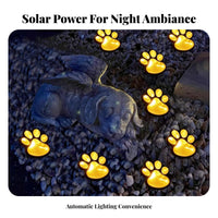 4 Pieces Waterproof Solar Paw Print Stake Lights Auto On/shut off LED Cat Paw Ground Lights Easy Installation for Dog Lovers, Lawn, Pathway