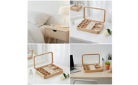 Wooden Jewelry Box with Compartments Divided Wooden Jewelry Box Desktop for Dresser