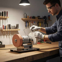 Mini Bench Grinder Multifunctional Double Wheel Bench Polisher Small Countertop Grinder Low Noise Power Tool Portable