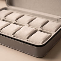 PU Leather Watch Case with 12 Slots Dust-Proof Watch Box with 12 Slots Zip-Around Organizer Hard-Shell for Enthusiasts, Dresser, Travel, Showroom