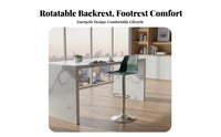 Nordic Design Adjustable rotating Stool with Backrest Modern Minimalist Bar Chair Integrated Footrest Seating Furniture for Homeowners, Business Owners, Adults, Reception Area, Restaurant, Kitchen, Dining Room