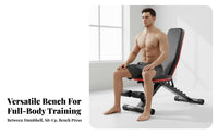 Adjustable Weight Bench Heavy Duty Sit up Bench Comfortable Foam Padding Fitness Equipment for Men, Home Gym