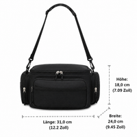 Fishing Bag for Carp Anglers, Oxford Fishing Bag 31x24x18cm with Shoulder Strap, Fishing Tackle Bag for Overnight Trips, Multifunctional Fishing Bag