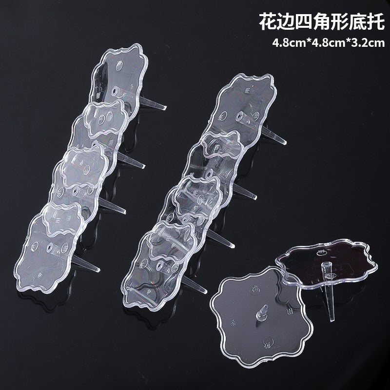 透明塑料人偶底座烘焙蛋糕装饰底托插件甜品台情景配件摆件固定器