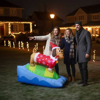 Christmas Inflatable Dachshund Lighted Inflatable Dachshund Festive Yard Decoration for Homeowners, Families