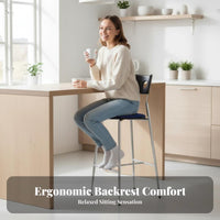 Nordic Design Wireframe Counter Stool With Backrest Bar Chair Minimalist aesthetic Home Furniture Built-in Footrest for Interior Designers, Business Owners, Restaurant, Kitchen Island, Dining Room, leisure Area