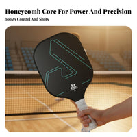 Pickleball Paddle Large Sweet Area Professional Pickleball Racket Fiberglass Face Paddle Comfortable Grip Hexagonal Interior