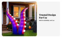 Lighted Edges Inflatable Tentacled Tentacle Decoration Curved Halloween Tentacled Tentacle Tall Halloween Inflatable Built-in Fan for Porch