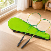 2 Pieces Badminton Racquet with Bag Multifunctional Racket Bag with Shoulder Strap Portable Case for Beginners, Families, Backyard, Park, School