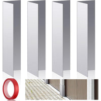 4 Pieces Door Frame Seal with Tape Self-Adhesive Aluminum Airflow Blocker Garage Door Seal Weatherproof Hardware Slim