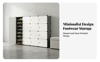 Modular Footwear Storage Unit Multi-Layer Design DIY Assembly Shoe Closet Dustproof Stackable Storage Cubes for Families, Students, Entryway