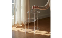 3-Tier Bedside Table Portable Acrylic Tier Shelf Sturdy Clear Countertop Organizer for Kitchen