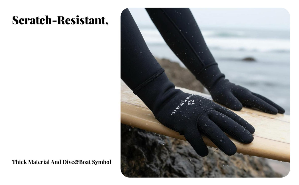 Neoprene Diving Gloves High Elasticity 5mm Neoprene Gloves Watersports Gear Abrasion Resistant Safety Hand Protection
