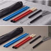 Drum Accessory Kit with Easy to Carry to Carry Drum Brushes and Sticks Set Case for Drummers, Beginners